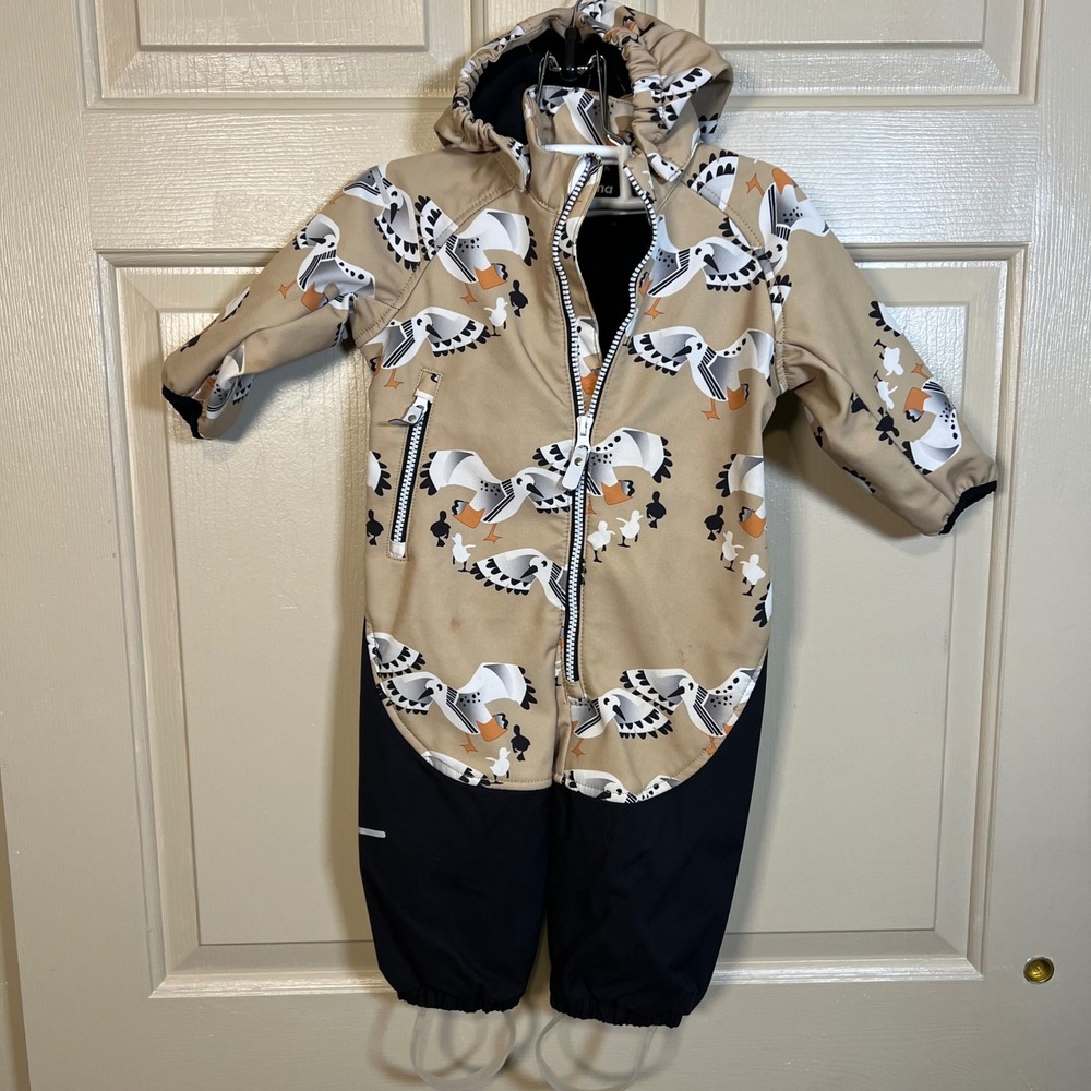 Reima Baby Unisex Mjosa Softshell Overall Snowsuit Bird Print 9-12M 74